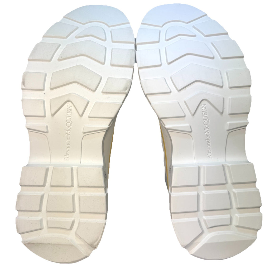 ALEXANDER MCQUEEN Mens Tread Slick Logo Sneaker Boots Yellow White (MSRP $990)
