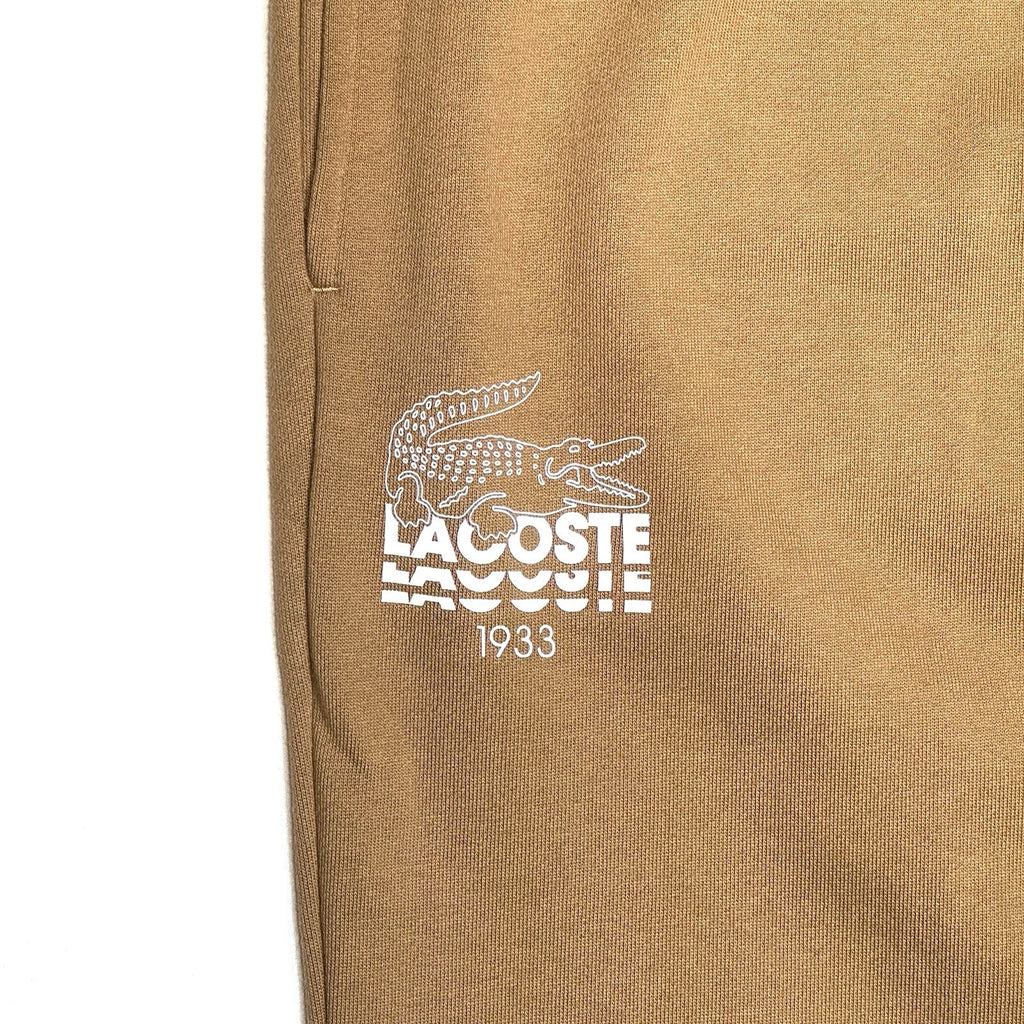 LACOSTE Mens Big and Tall Logo Print Tapered Cotton Sweatpants Brown (MSRP $98)
