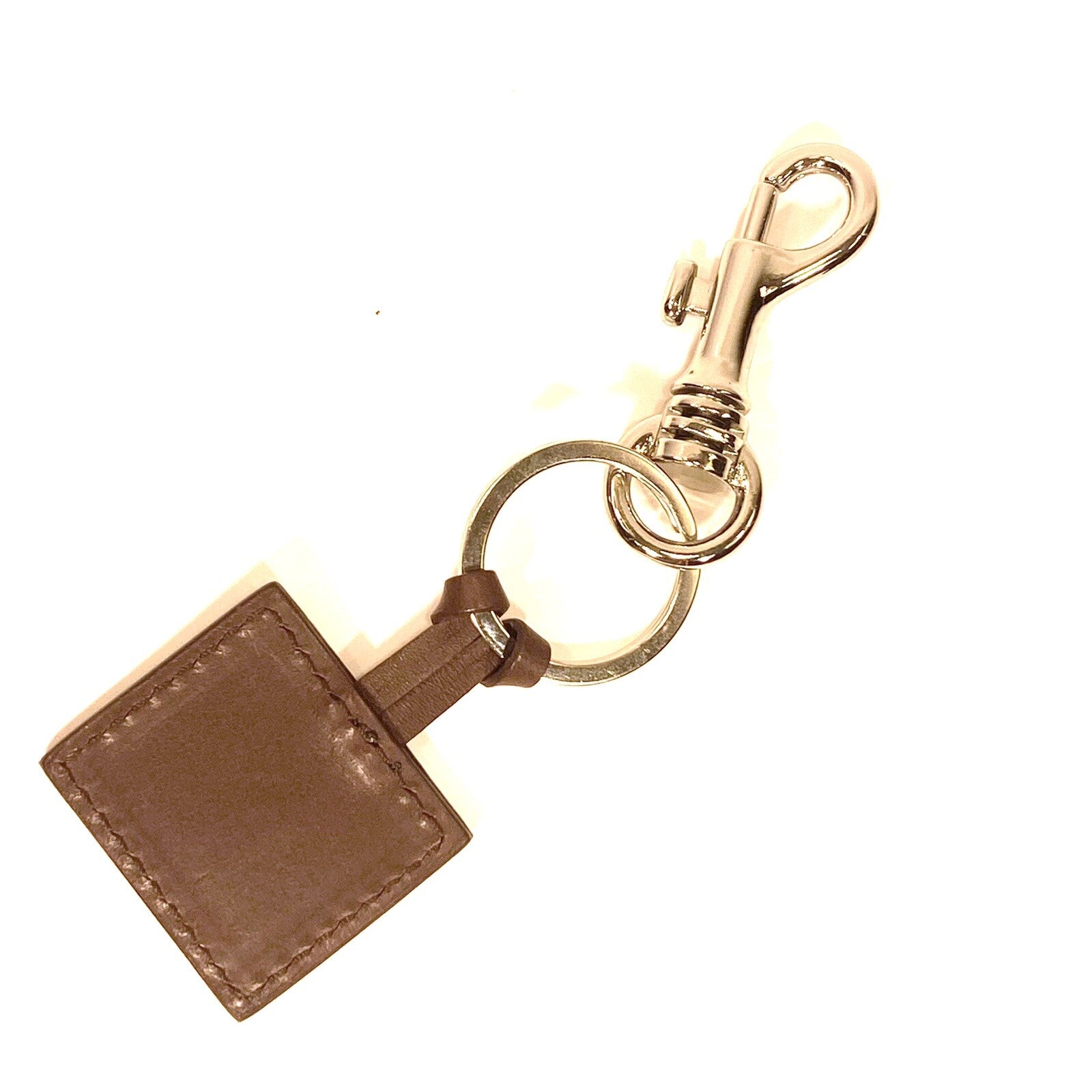 A.P.C. Leather Logo Printed Keychain Fob Charm Blue Brown