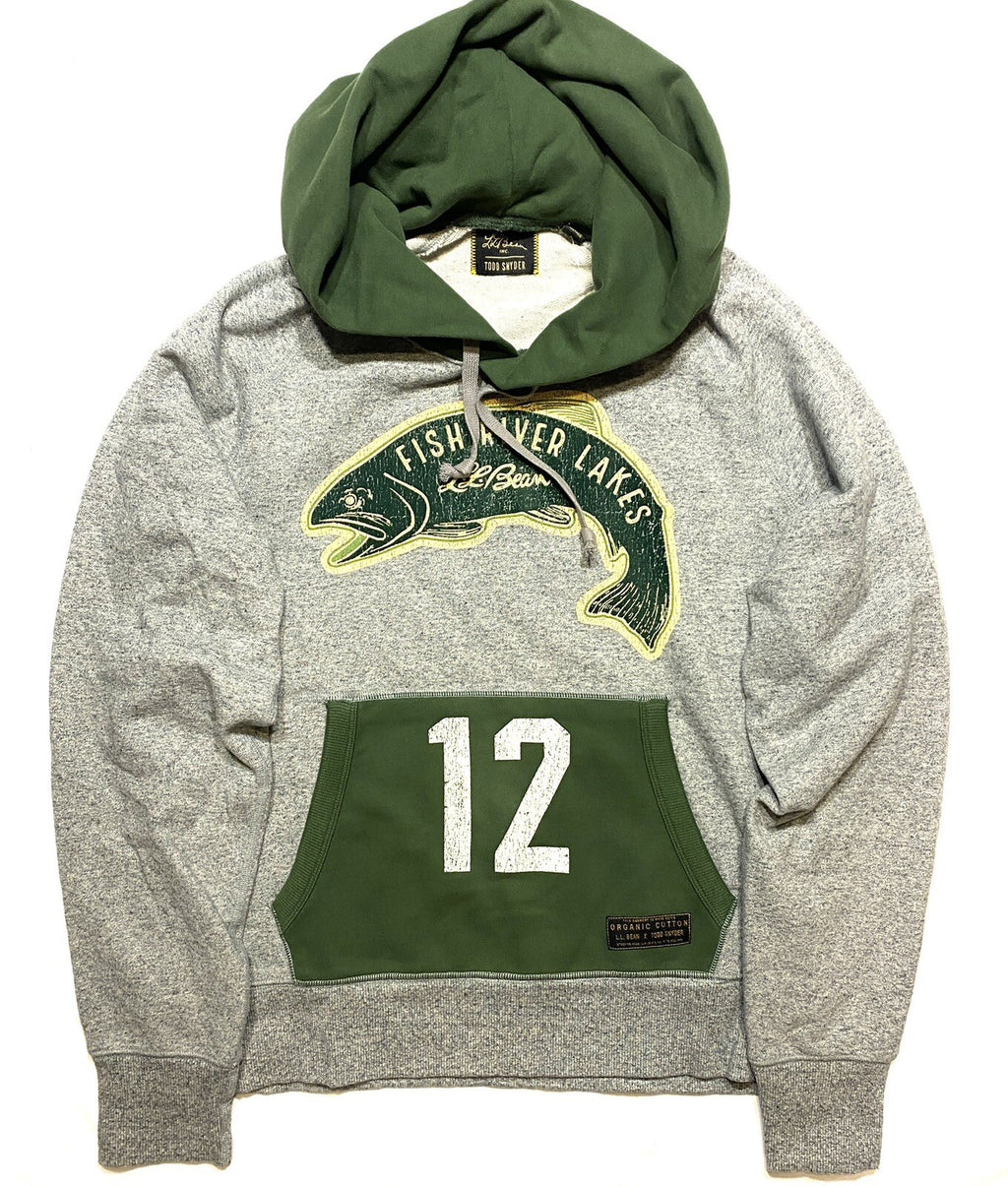LL BEAN x TODD SNYDER Mens Fish River Organic Terrycloth Hoodie Gray (MSRP $159)