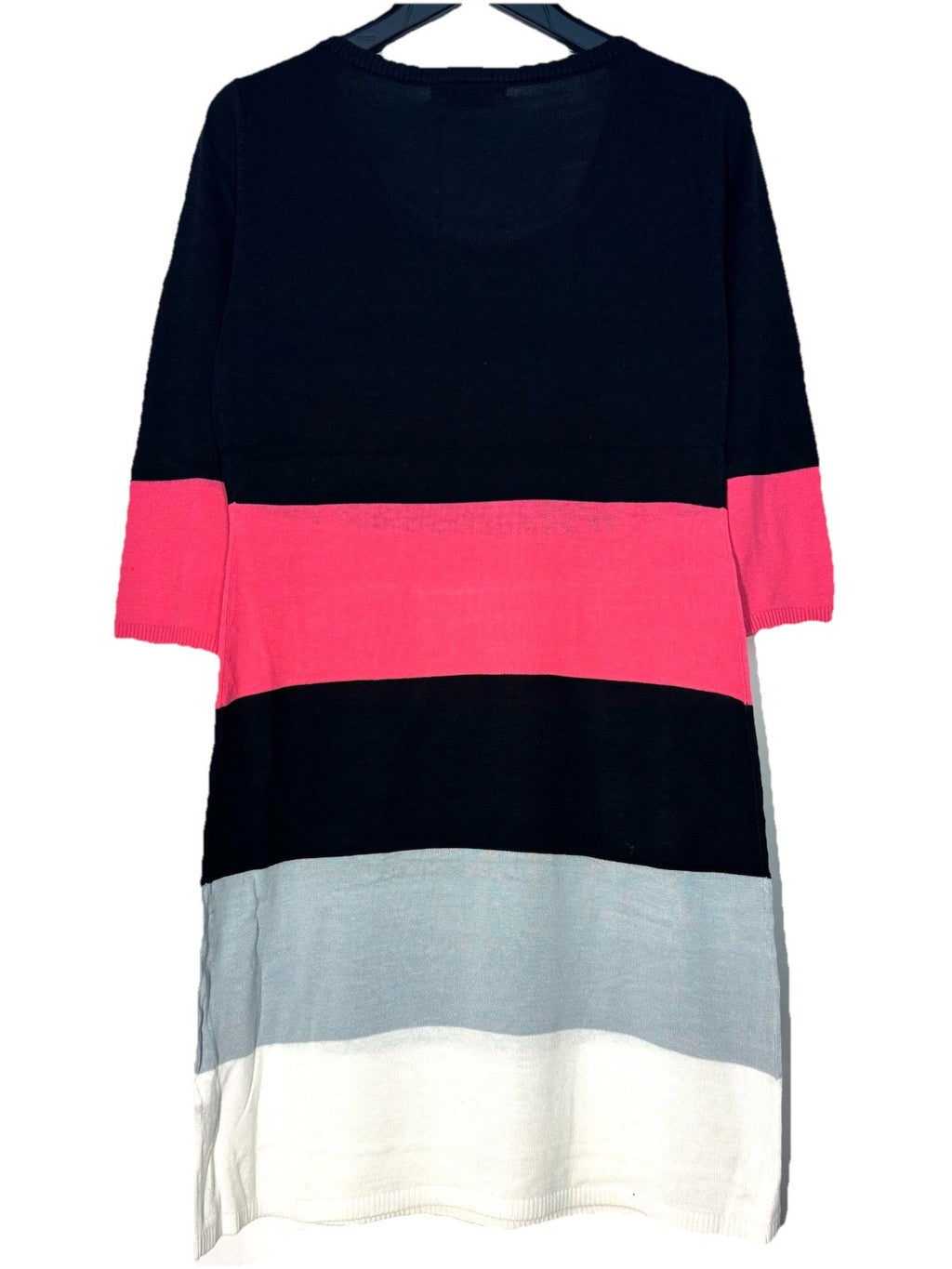 BCBG MAX AZRIA Womens Color Block Stripe Sweater Dress Pink Black (MSRP $160)