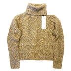 VERONICA BEARD Selleck Open Shoulder Mock Neck Sweater Gold Beige XS (MSRP $428)