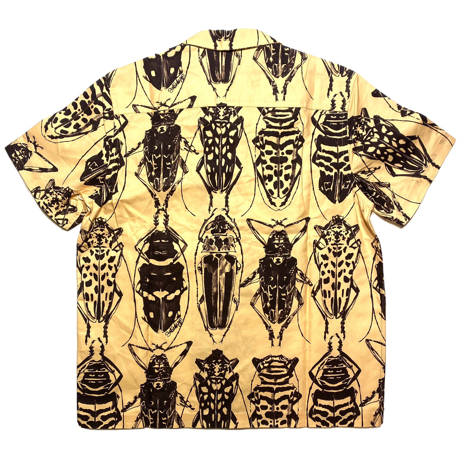SATURDAYS NYC Mens York Entomology Short Sleeve Shirt Reed Yellow (MSRP $155)
