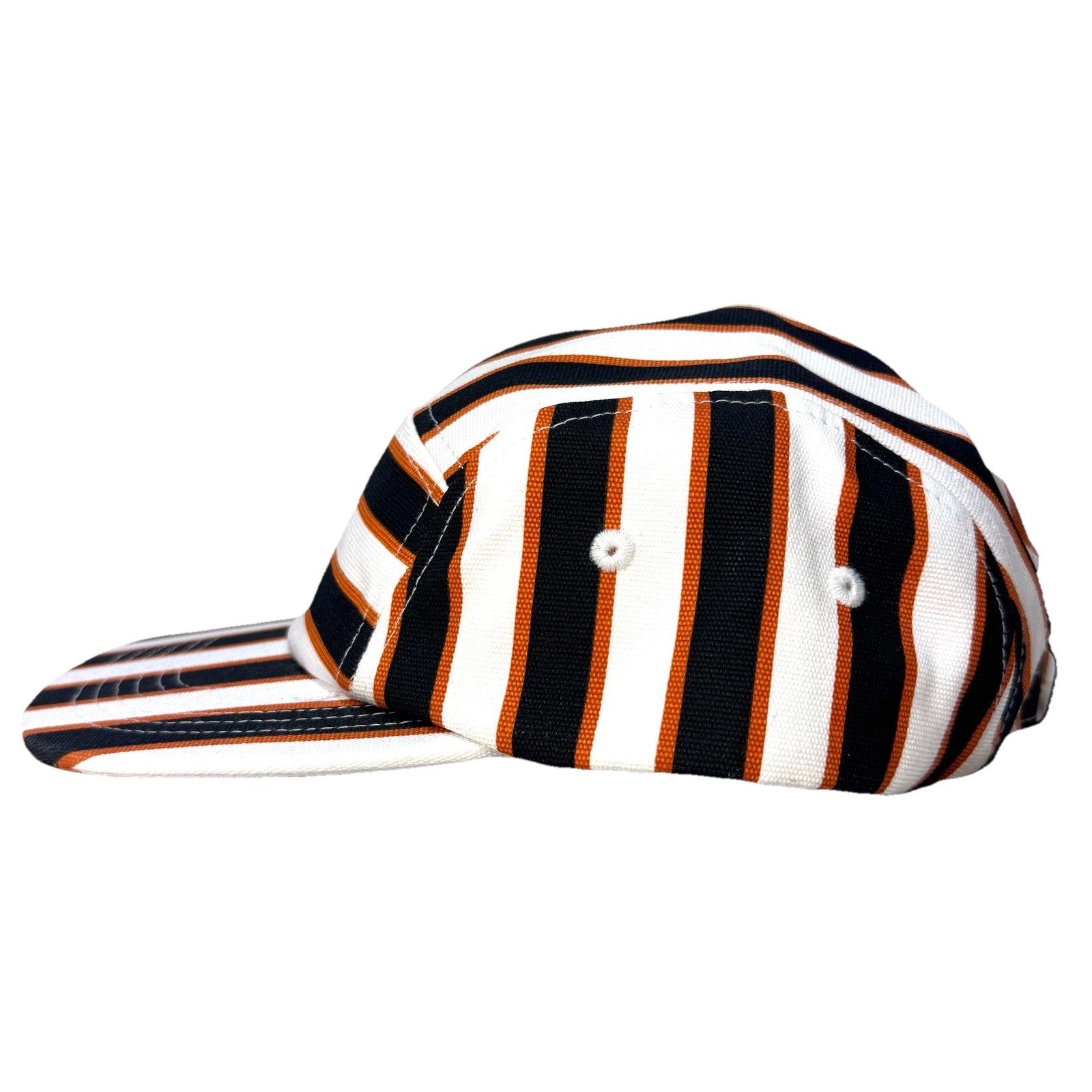 CAFE KITSUNE Unisex Logo 5 Panel Stripe Cap Hat White Blue (MSRP $120)