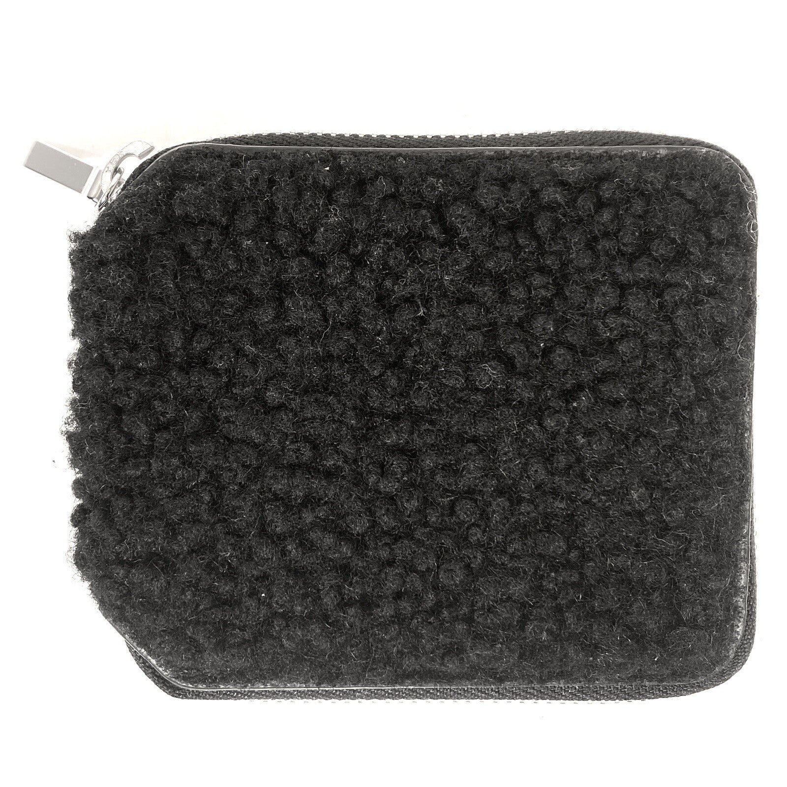 THEORY Womens Zip Around Blake Faux Shearling Wallet Black (MSRP $195)