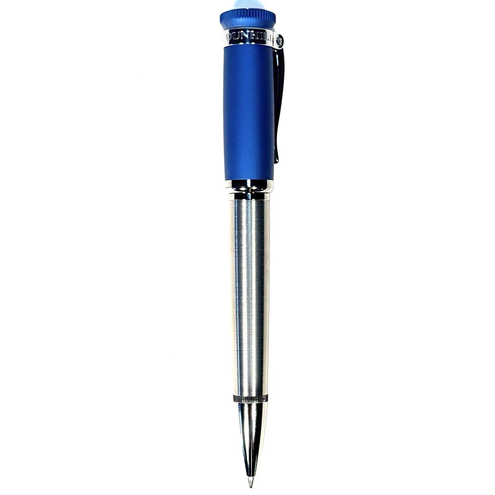 DUNHILL Sentryman BP Sport Stainless Steel Ballpoint Pen Satin Blue (MSRP $850)