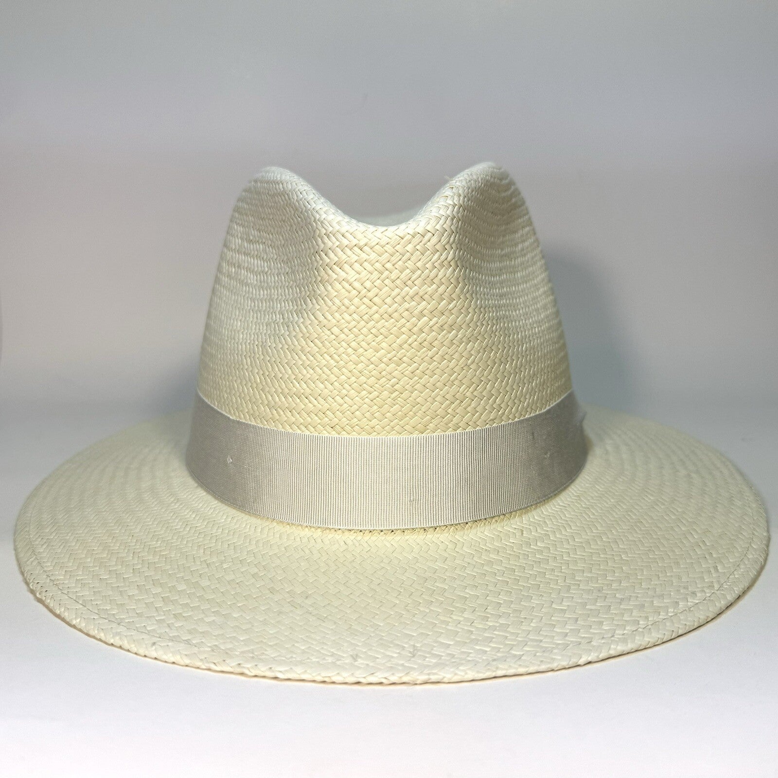 RAG & BONE Womens Panama Packable Straw Ribbon Hat Ivory (MSRP $250)