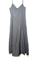 JENNI KAYNE Womens Taffeta Peninsula Strap Maxi Dress Charcoal Grey (MSRP $425)