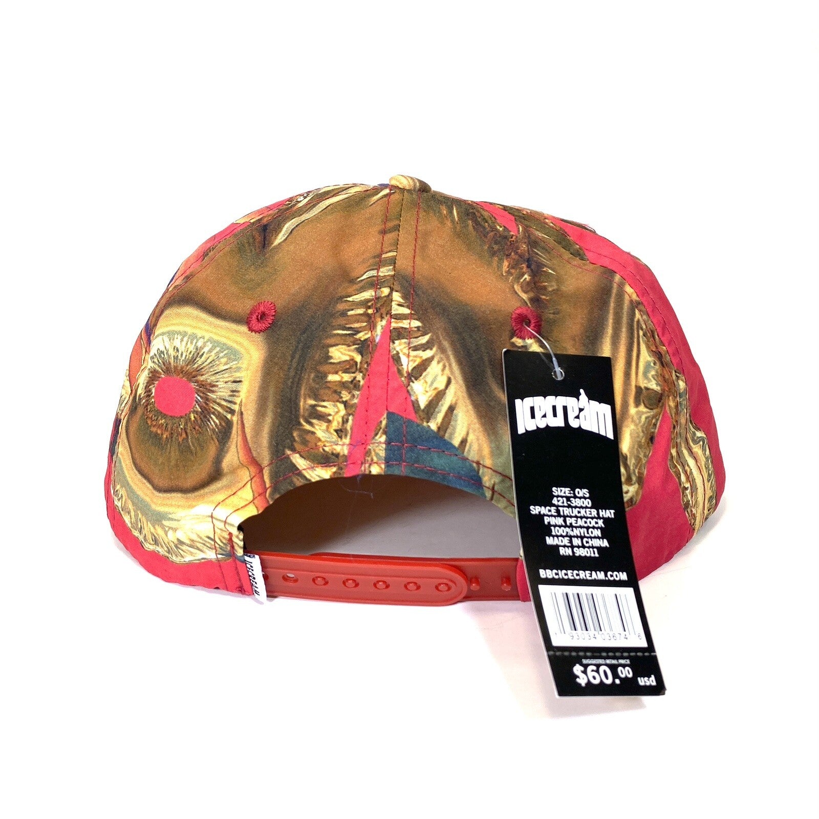ICE CREAM Billionaire Boys Club Space Running Dog Trucker Hat Pink (MSRP $60)