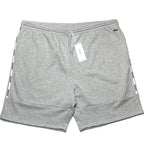 LACOSTE Mens Big and Tall Logo Stripe Fleece Sweat Shorts Grey (MSRP $90)