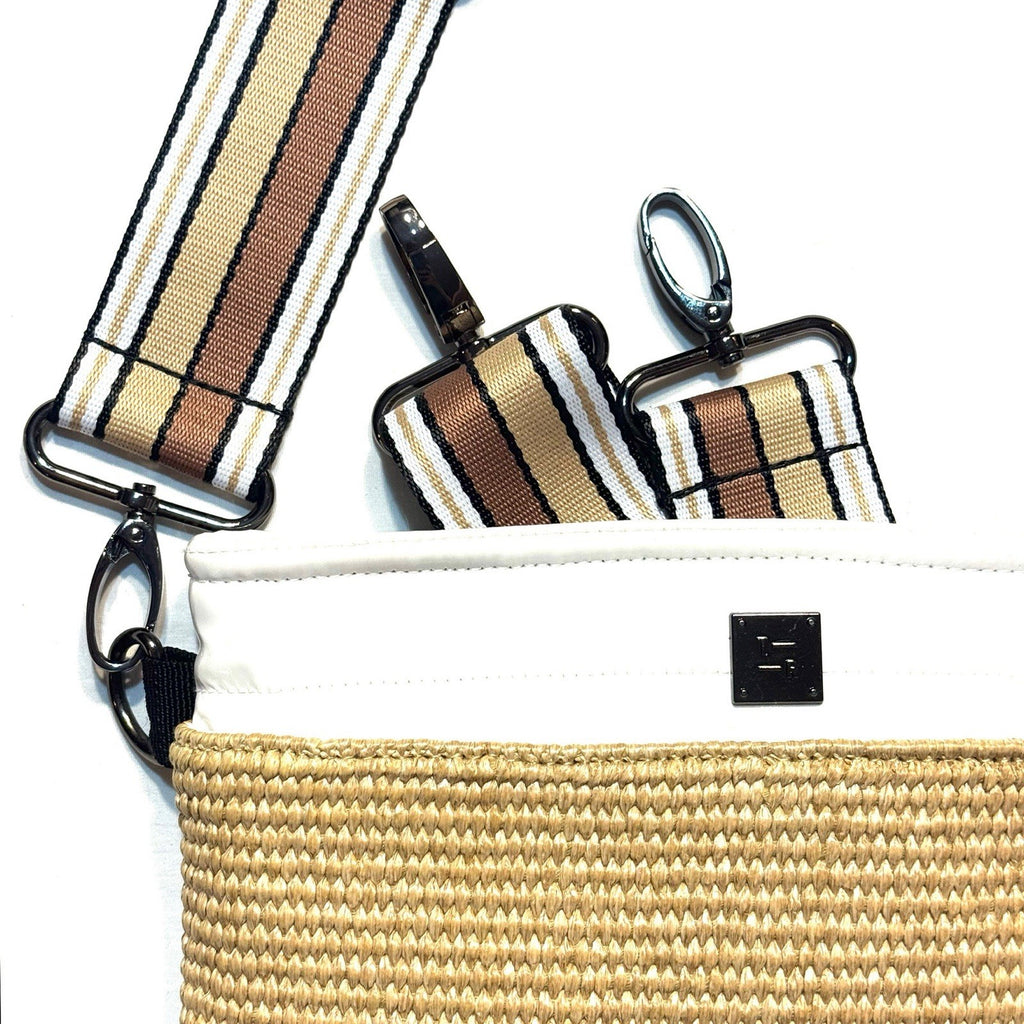 THINK ROYLN Yacht Bum Bag 2.0 Shoulder Crossbody Dune Raffia White (MSRP $118)