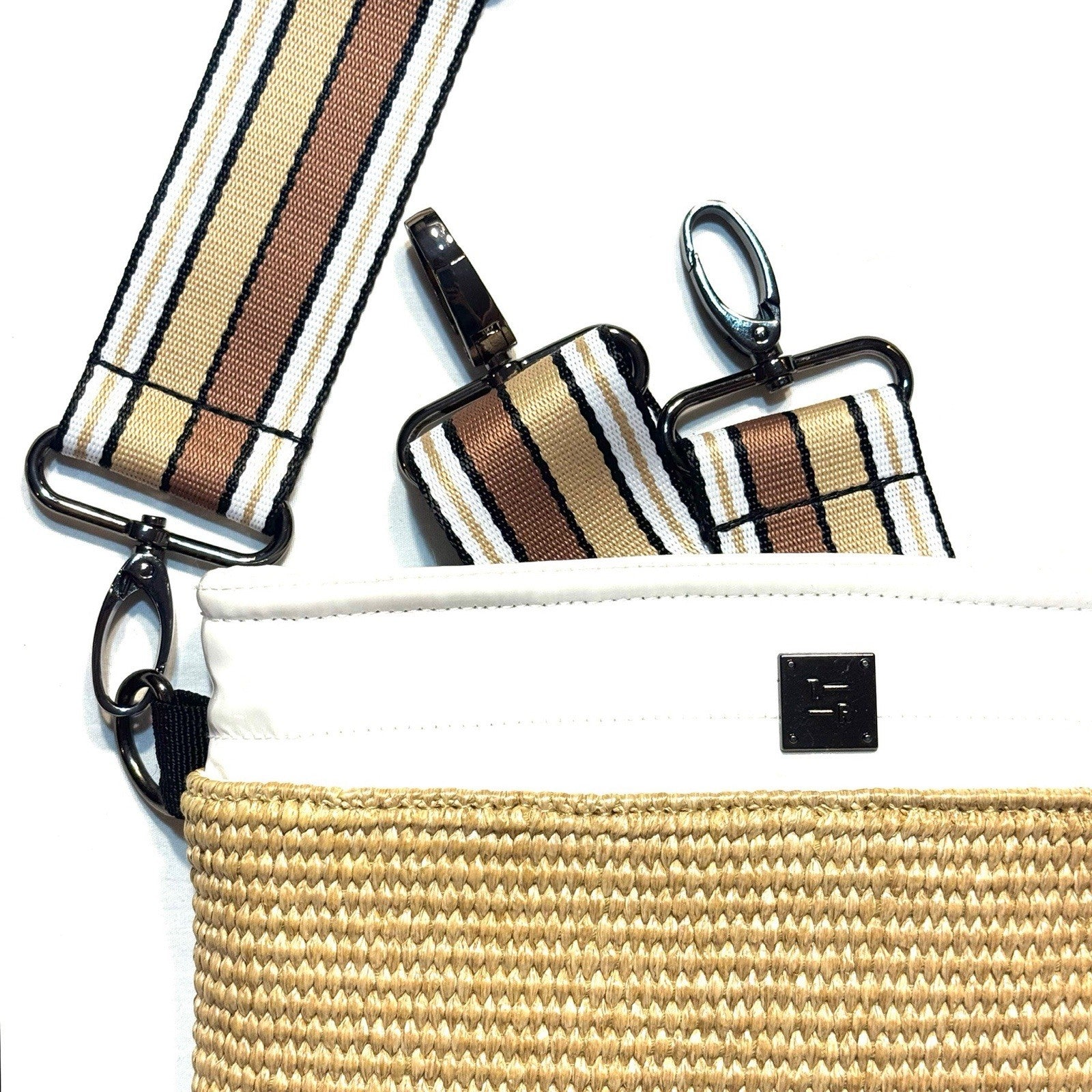 THINK ROYLN Yacht Bum Bag 2.0 Shoulder Crossbody Dune Raffia White (MSRP $118)