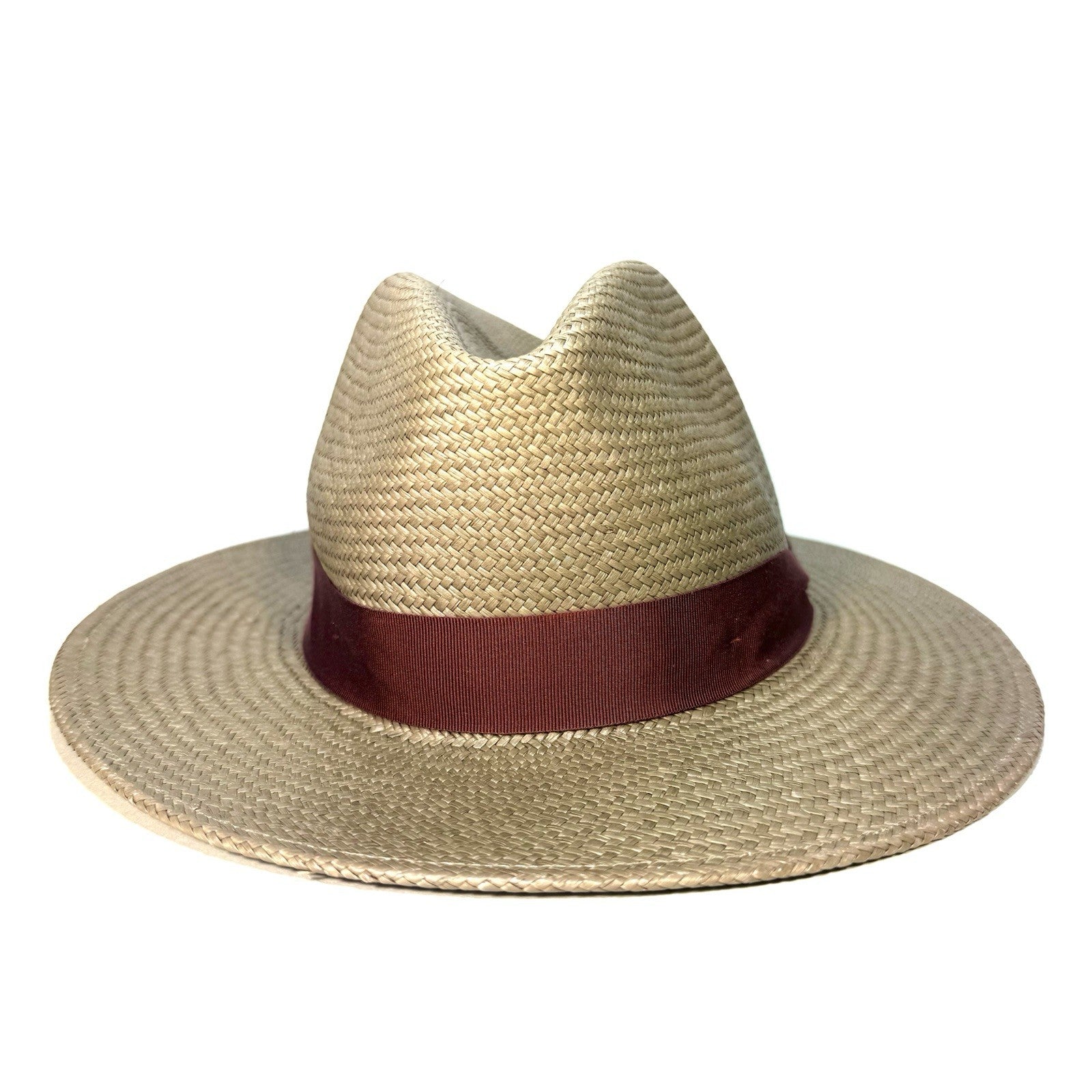 RAG & BONE Womens Panama Packable Straw Ribbon Hat Olive Green (MSRP $250)