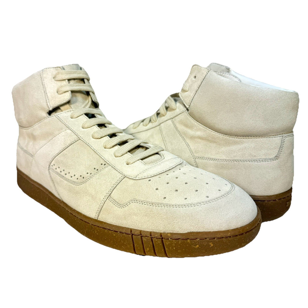 BALLY Mens Wiggles Suede Leather Mid Top Sneakers Dusty White 14 (MSRP $770)