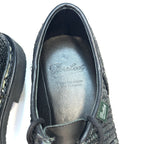 PARABOOT Mens Michael Raphia Woven Straw Leather Derby Shoes Black (MSRP $615)