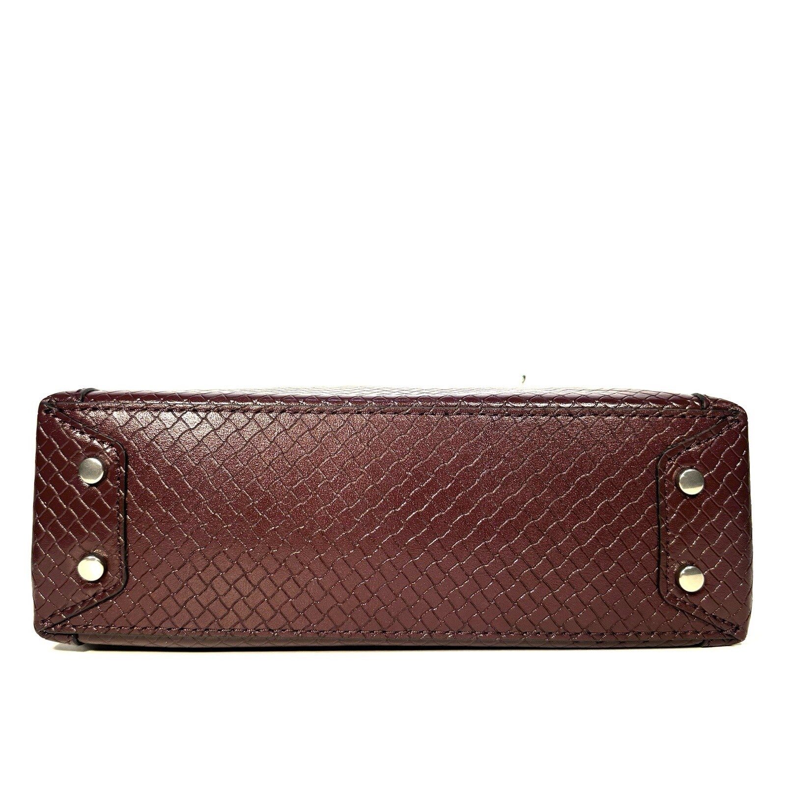 RAG & BONE Belize Basketweave Leather Shopper Shoulder Bag Wine (MSRP $398)