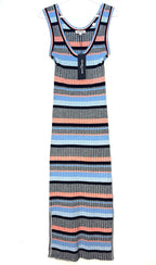 VERONICA BEARD Fabiana Stripe Knit Sleeveless Sweater Dress Blue (MSRP $448)