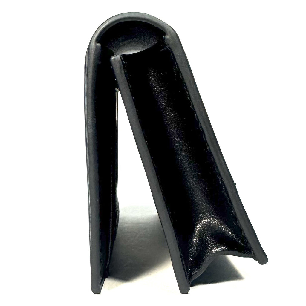 BALLY Womens Lalees Clavo Jocker Stripe Embossed Leather Card Case Wallet Black