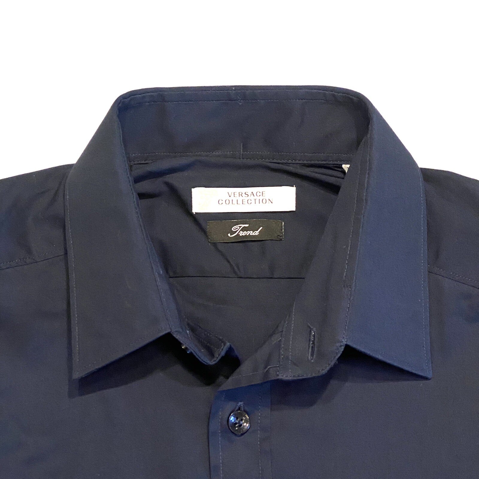 VERSACE Collection Mens Trend Fit Spread Collar Dress Shirt Blue (MSRP $195)