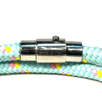 ALEXANDER MCQUEEN Womens Skull Charm Rope Cord Wrap Friendship Bracelet Blue