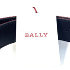 BALLY Mens B Logo Buckle Reversible Stripe Canvas Leather Belt Black (MSRP $380)