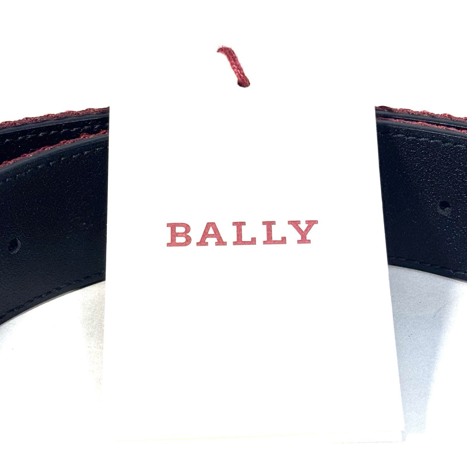 BALLY Mens B Logo Buckle Reversible Stripe Canvas Leather Belt Black (MSRP $380)