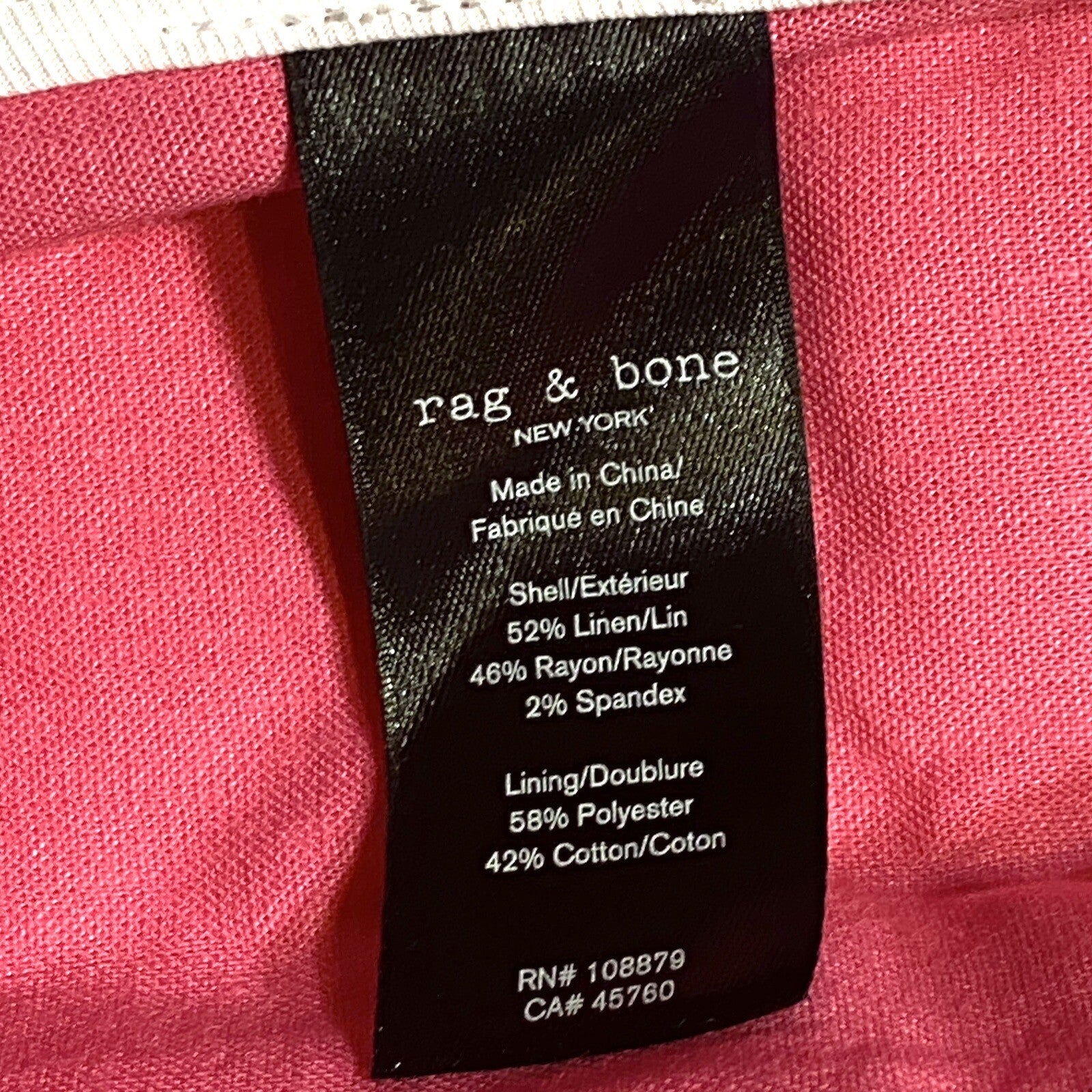 RAG & BONE Womens Charles Linen Long Blazer Jacket Magenta Pink (MSRP $550)