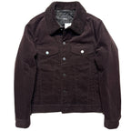THEORY Mens Neil Corduroy Shearling Collar Trucker Jacket Mink Brown (MSRP $595)