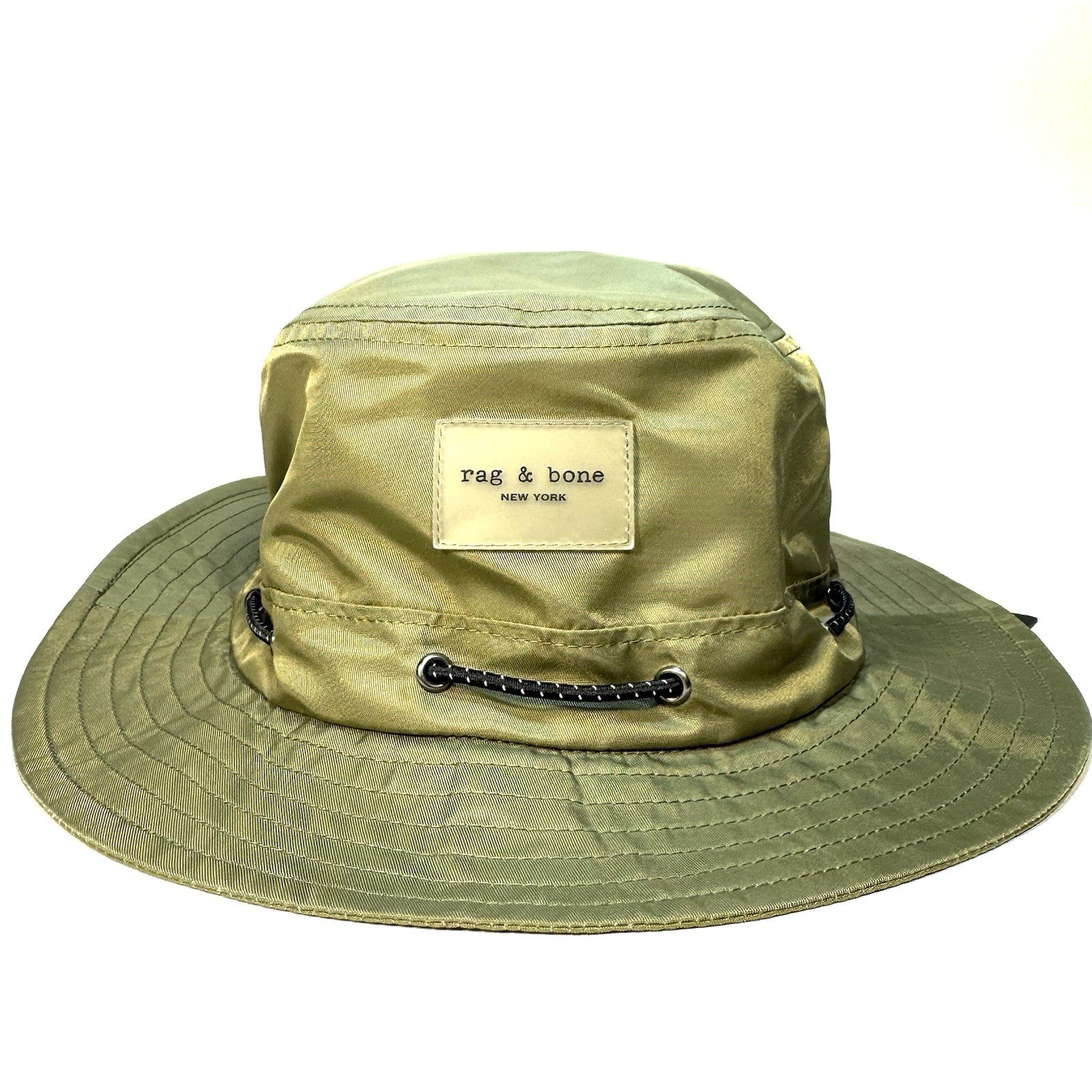 RAG & BONE Mens Industry Nylon Logo Bucket Hat Olive Green M (MSRP $165)