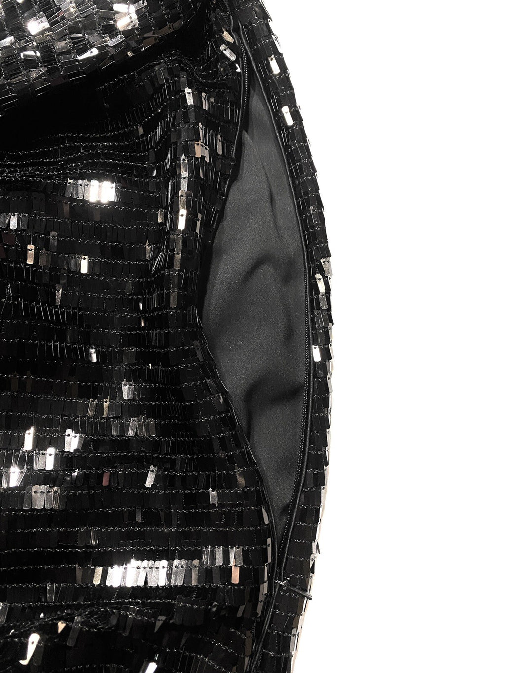 HELMUT LANG Piano Sequins Long Sleeve Open Back Mini Dress Black 0 (MSRP $690)