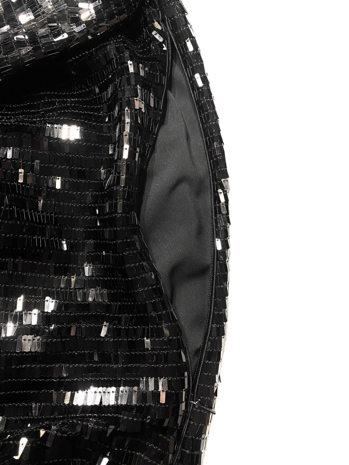 HELMUT LANG Piano Sequins Long Sleeve Open Back Mini Dress Black 0 (MSRP $690)