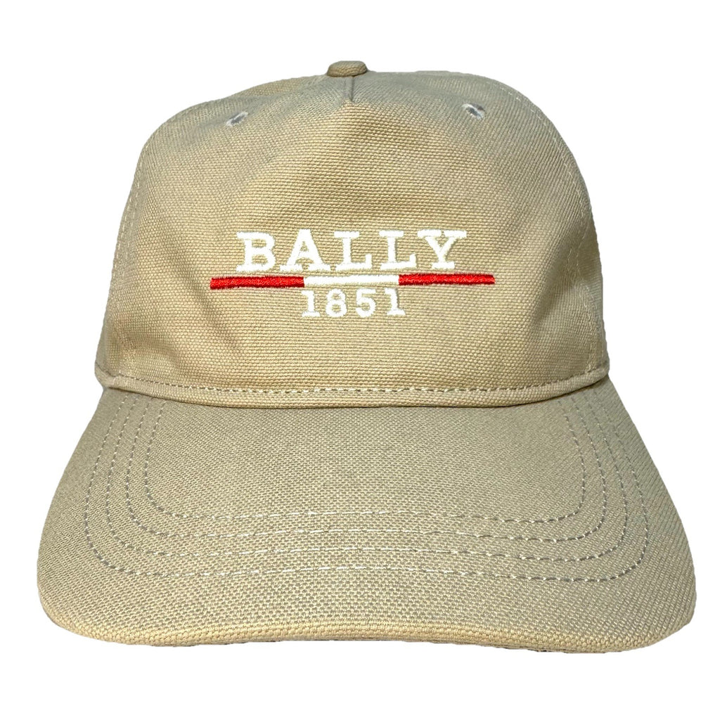 BALLY Mens Logo Embroidered Canvas Cap Hat Sand Beige (MSRP $200)