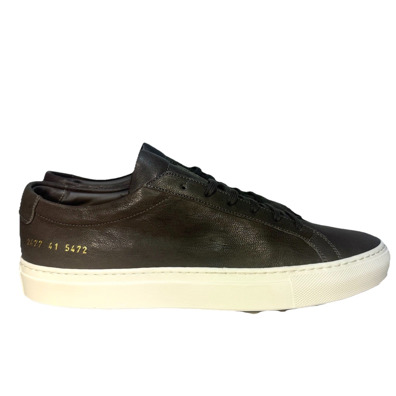 COMMON PROJECTS Mens Summer Achilles Leather Sneakers Dark Grey 41 (MSRP $505)