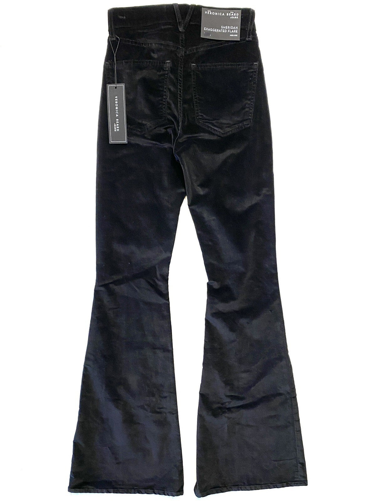 VERONICA BEARD Womens Sheridan Exaggerated Flare Velvet Jeans Black (MSRP $298)