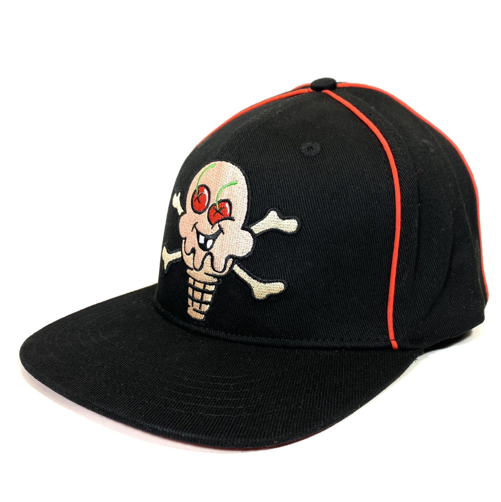 ICE CREAM Billionaire Boys Club Cones Bones Logo 6 Panel Flat Cap Hat Black