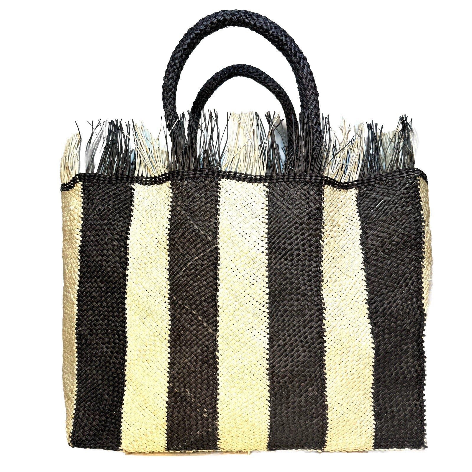 VERONICA BEARD x Dans La Main Stripe Natural Woven Straw Tote Bag (MSRP $325)