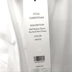 VERONICA BEARD Bell Button Down Ruched Shirt Dress White (MSRP $450)
