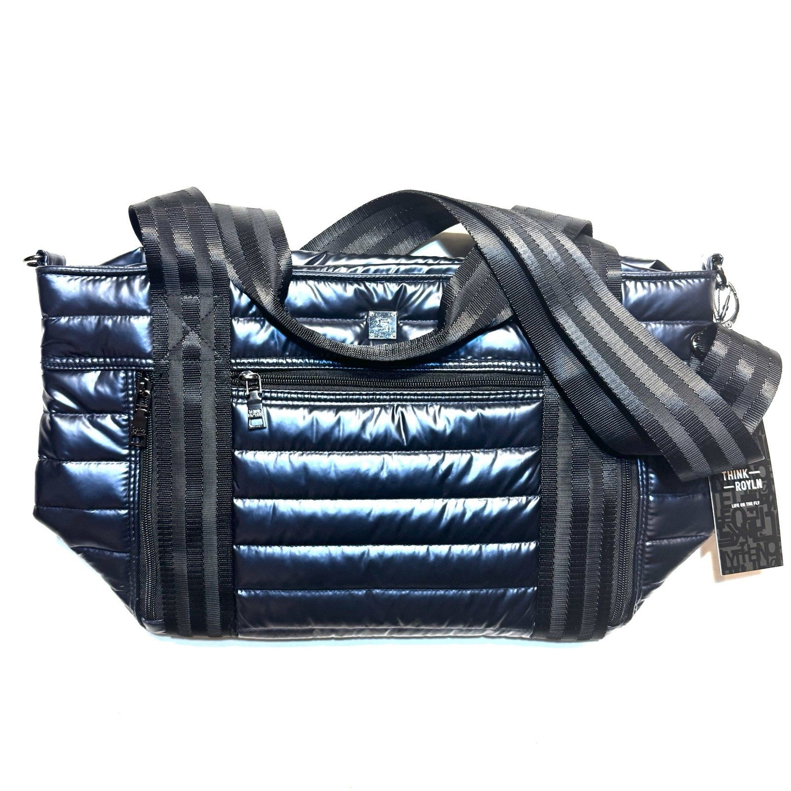 THINK ROYLN Jr. Jetset Wingman Tote Bag Pearl Indigo Blue (MSRP $158)