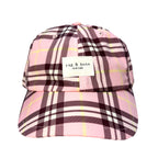 RAG & BONE Addison Recycled Polyester Baseball Cap Hat Plaid Pink (MSRP $95)