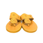 JACK ROGERS Womens Jacks Flat Monochrome Leather Sandals Yellow 5 (MSRP $128)