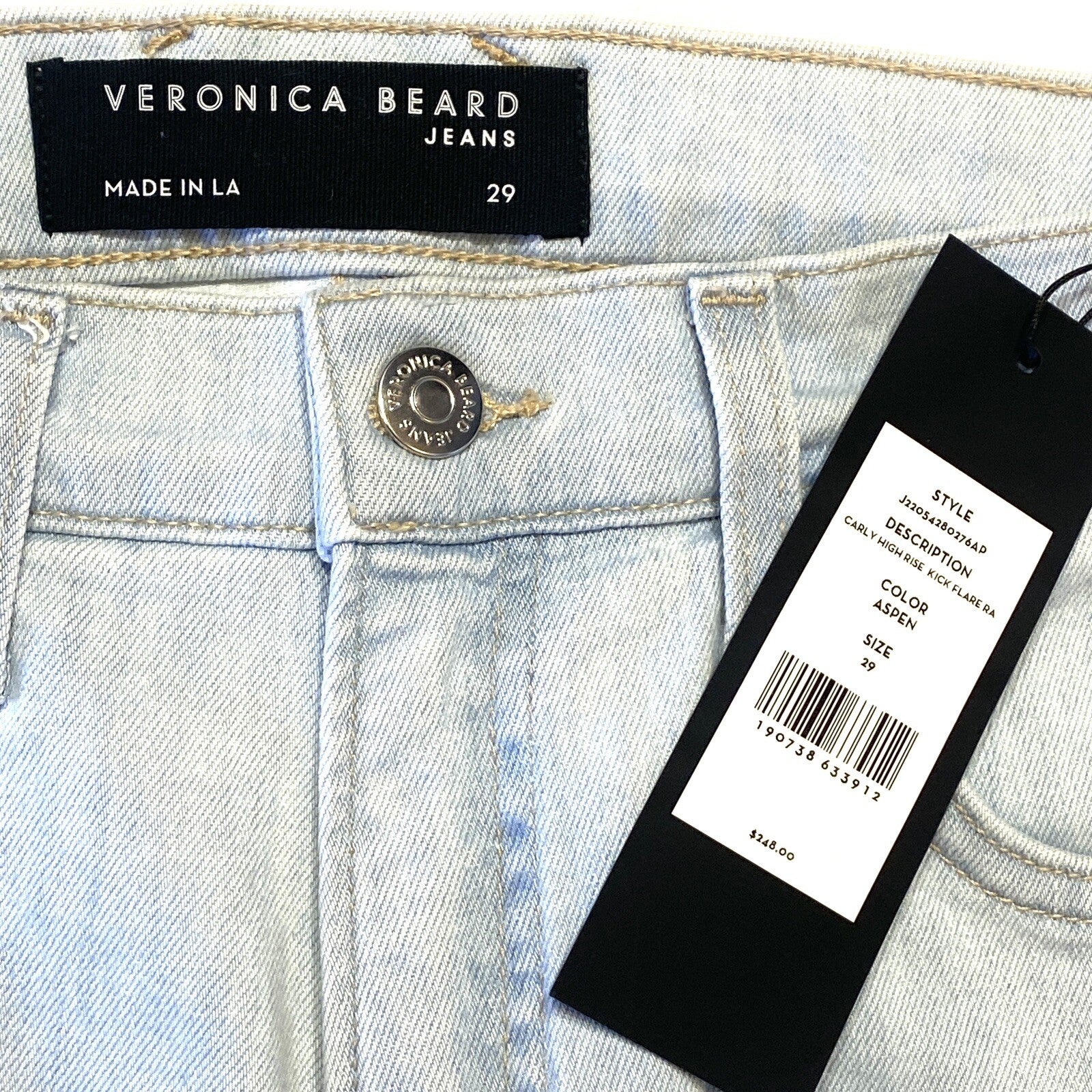 VERONICA BEARD Womens Carly Kick Flare High Rise Jeans Aspen Blue (MSRP $248)