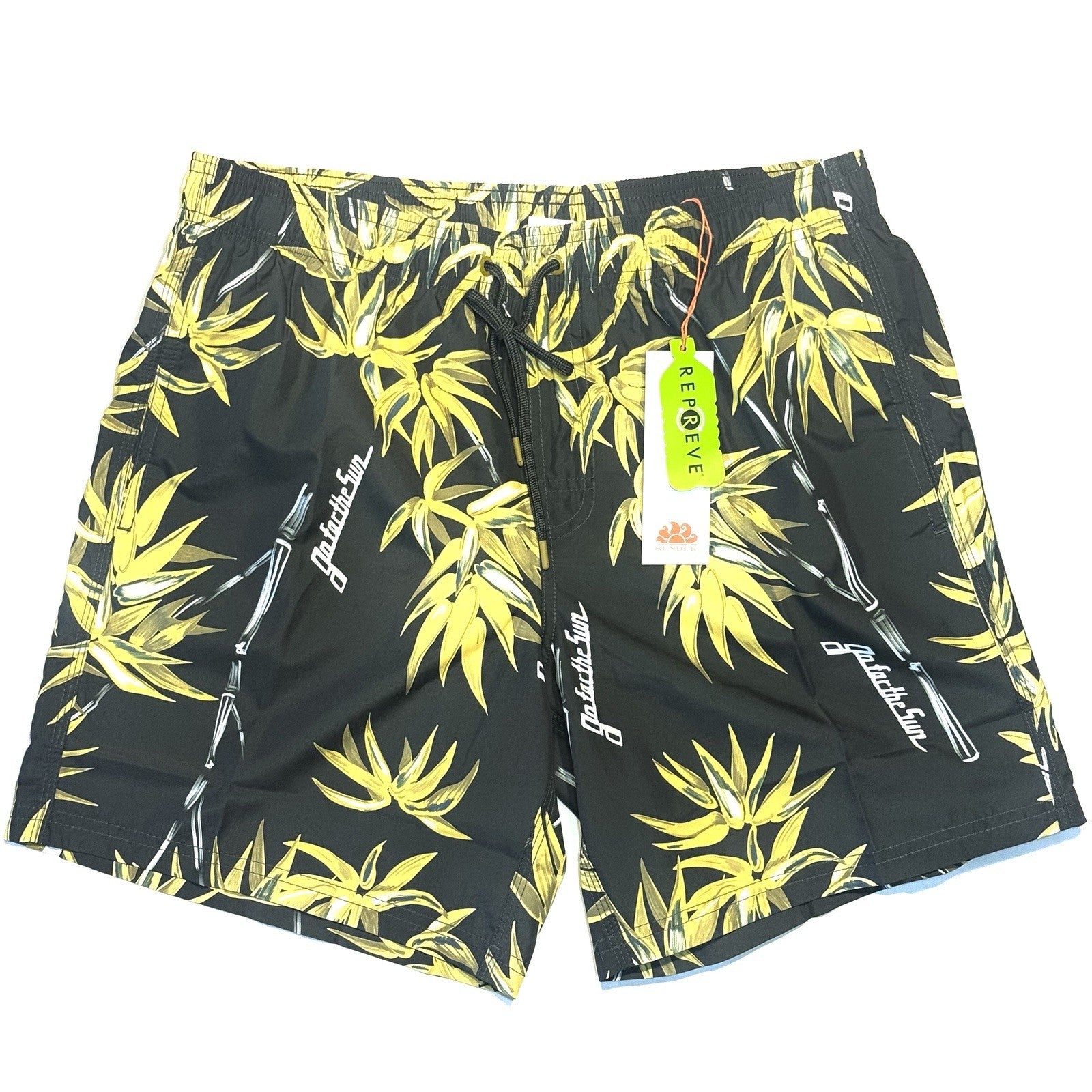 SUNDEK Mens 7in Floral Printed Board Shorts Swim Trunks Pine Green (MSRP $139)