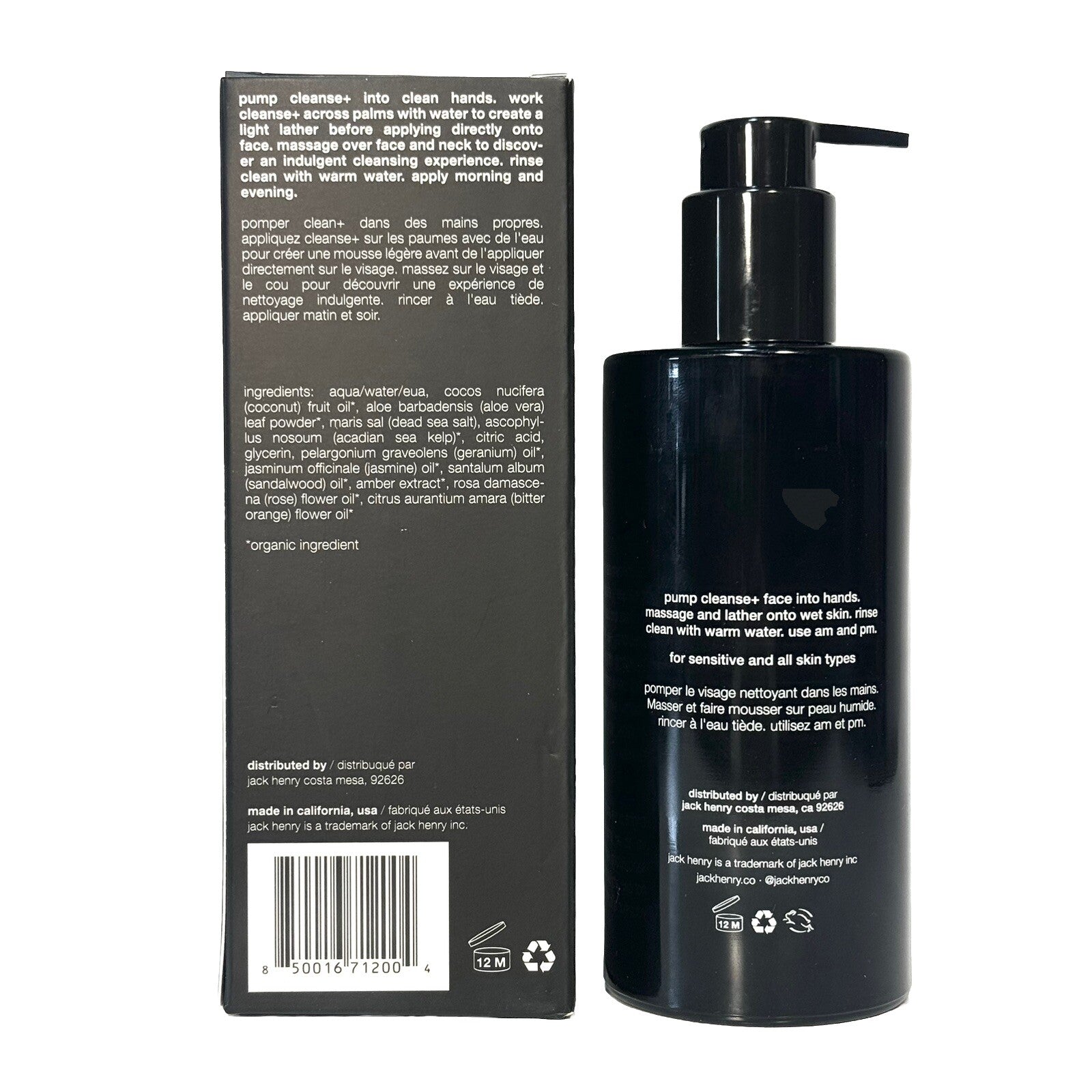 JACK HENRY Cleanse+ Face Wash Gel Soap Oil Cleanser 6.6 fl oz (MSRP $34)