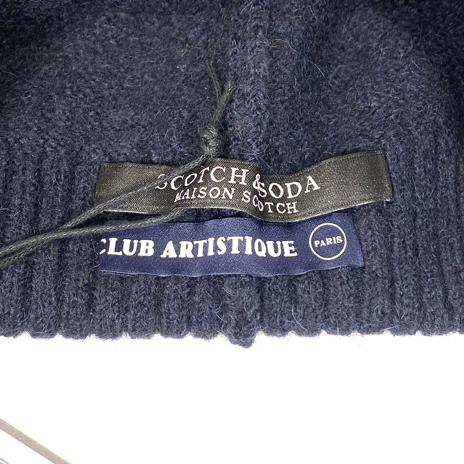 SCOTCH & SODA Alpaca Wool Club Artistique Beanie Cap Hat Navy Blue (MSRP $78)