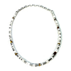 JOHN HARDY Mens .925 Silver 5mm Colorblock Tiger Eye Howlite Choker Necklace