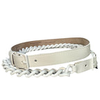 ALEXANDER MCQUEEN Womens Leather Double Wrap Chain Belt White 70 (MSRP $1,390)