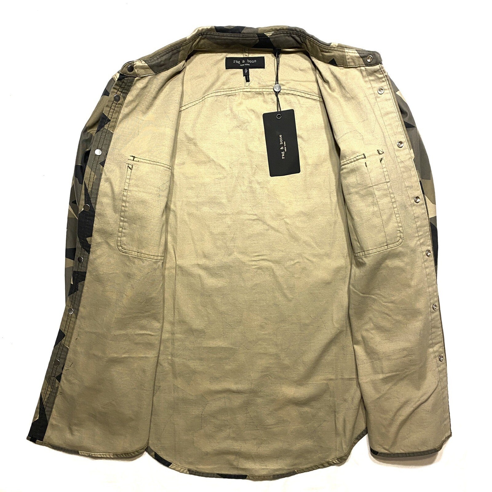 RAG & BONE Mens Engineered Camo Jack Shirt Jacket Green (MSRP $350)