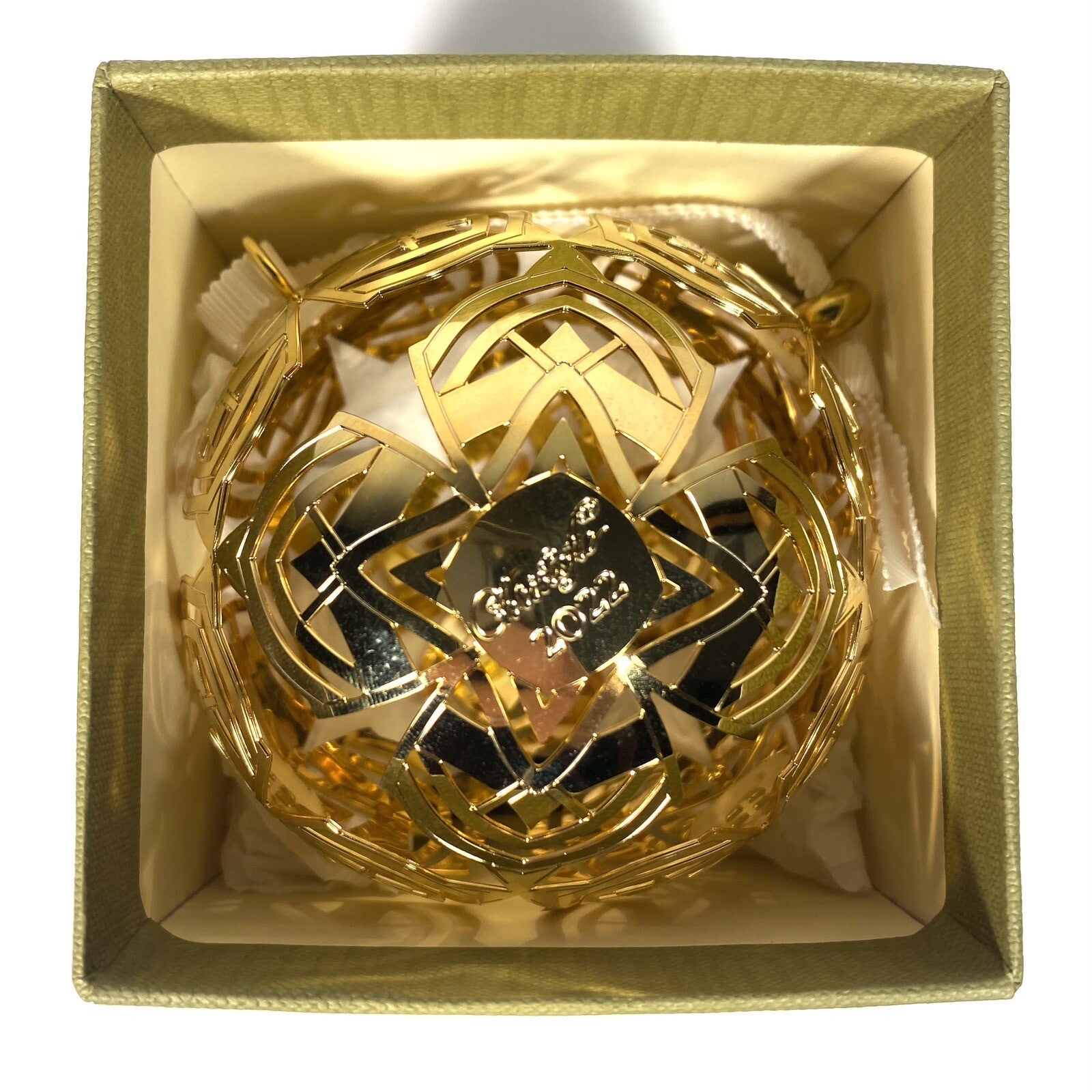 CHRISTOFLE Gold Plated Christmas Noel 2022 Ornament Ball (MSRP $275)