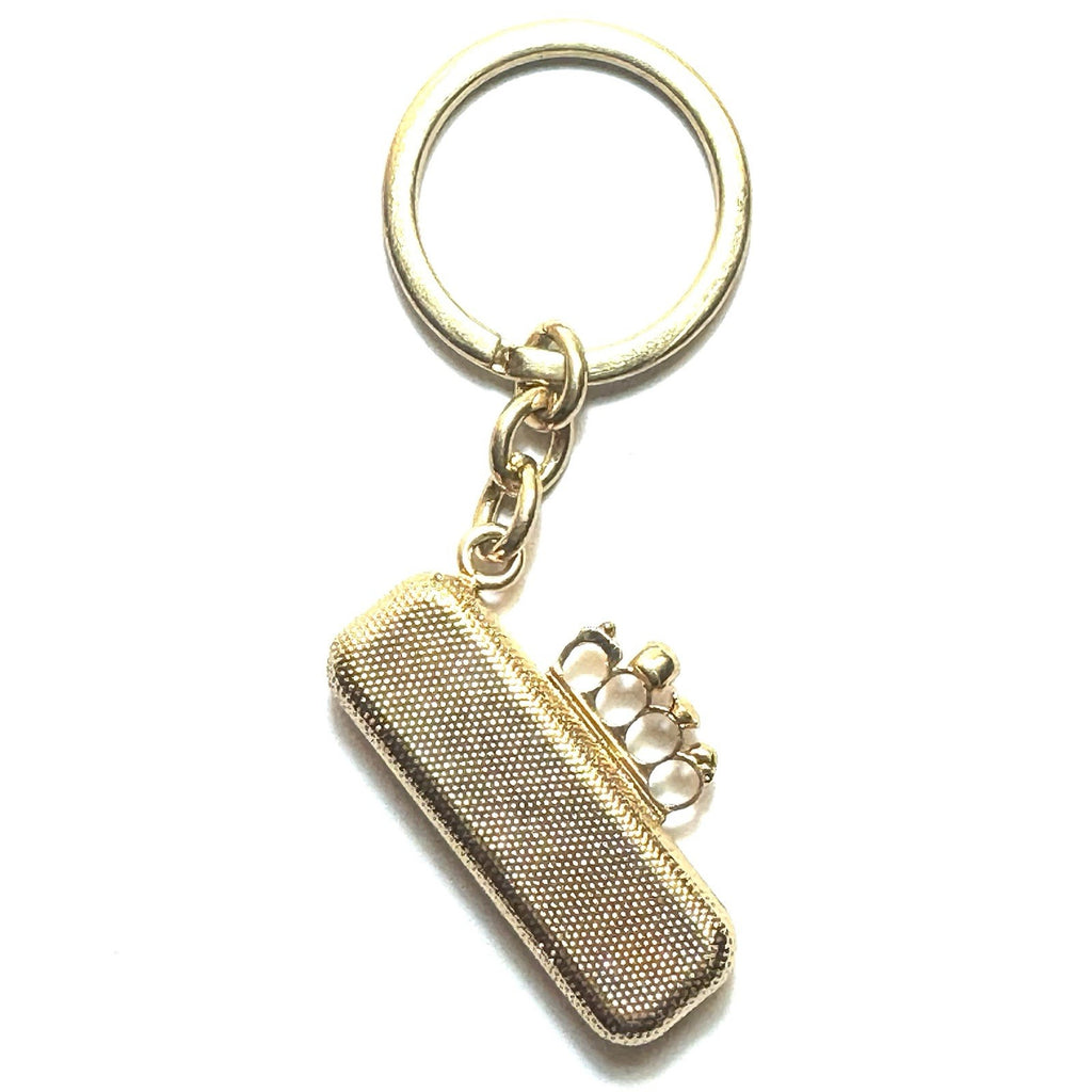 ALEXANDER MCQUEEN Brass Mini Skull Clutch Keychain Gold (MSRP $295)