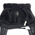 RICK OWENS Womens Concordians Leather Shearling Fur Jacket Black 40 -MSRP $3,863